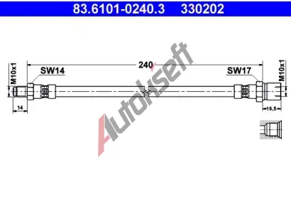 ATE Brzdov hadice - 240 mm AT 330202, 83.6101-0240.3