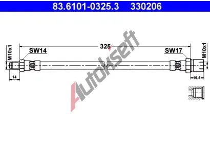 ATE Brzdov hadice - 325 mm AT 330206, 83.6101-0325.3