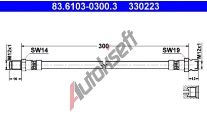 ATE Brzdov hadice - 300 mm AT 330223, 83.6103-0300.3