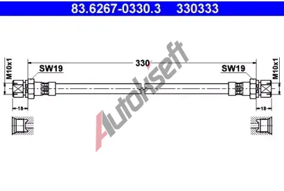 ATE Brzdov hadice - 330 mm AT 330333, 83.6267-0330.3