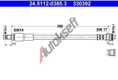 ATE Brzdov hadice - 385 mm AT 330392, 24.5112-0385.3