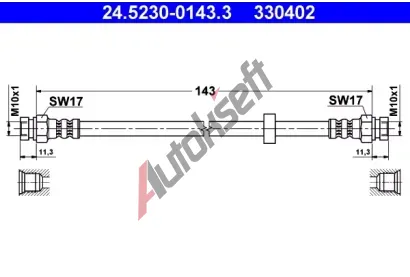 ATE Brzdov hadice - 143 mm AT 330402, 24.5230-0143.3