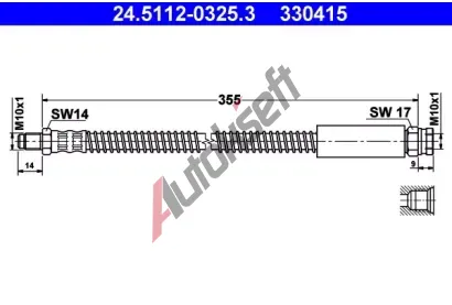 ATE Brzdov� hadice - 355 mm AT 330415, 24.5112-0325.3