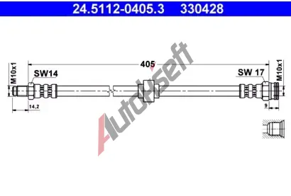 ATE Brzdov hadice - 405 mm AT 330428, 24.5112-0405.3