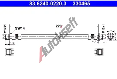 ATE Brzdov hadice - 220 mm AT 330465, 83.6240-0220.3