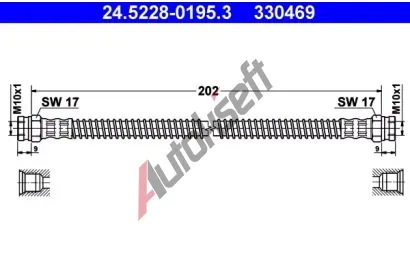 ATE Brzdov hadice - 202 mm AT 330469, 24.5228-0195.3