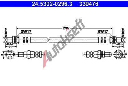 ATE Brzdov� hadice - 295 mm AT 330476, 24.5302-0296.3