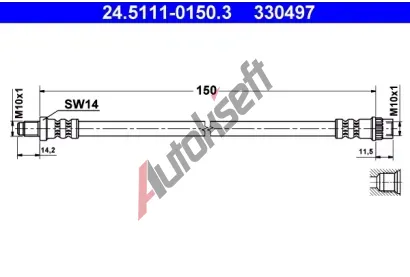 ATE Brzdov hadice - 150 mm AT 330497, 24.5111-0150.3