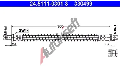 ATE Brzdov hadice - 300 mm AT 330499, 24.5111-0301.3