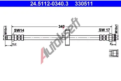 ATE Brzdov hadice - 340 mm AT 330511, 24.5112-0340.3