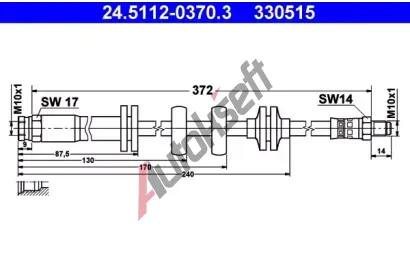 ATE Brzdov hadice - 372 mm AT 330515, 24.5112-0370.3