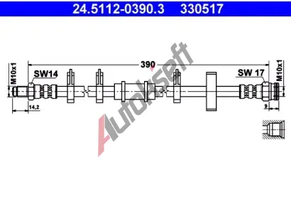 ATE Brzdov hadice - 390 mm AT 330517, 24.5112-0390.3