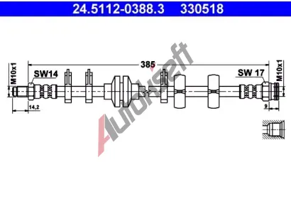 ATE Brzdov hadice - 385 mm AT 330518, 24.5112-0388.3