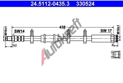 ATE Brzdov hadice - 435 mm AT 330524, 24.5112-0435.3