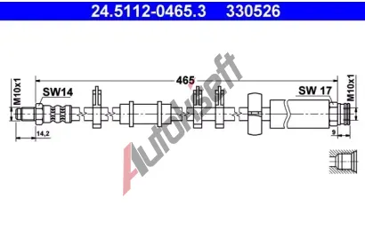 ATE Brzdov hadice - 465 mm AT 330526, 24.5112-0465.3