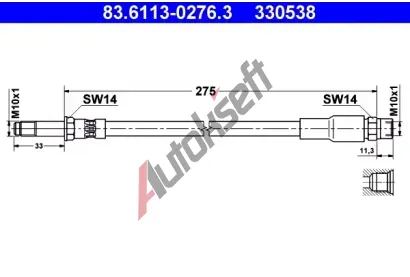 ATE Brzdov hadice - 275 mm AT 330538, 83.6113-0276.3