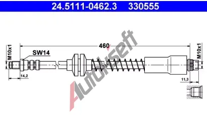 ATE Brzdov hadice - 460 mm AT 330555, 24.5111-0462.3