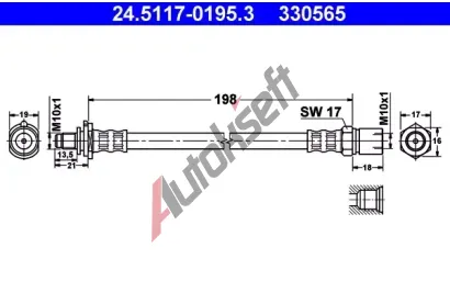 ATE Brzdov hadice - 198 mm AT 330565, 24.5117-0195.3