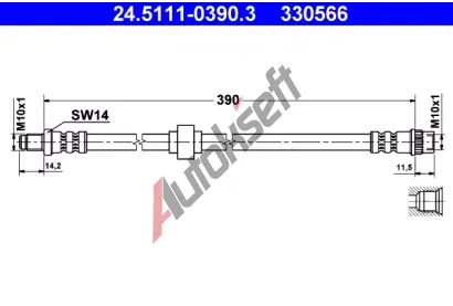 ATE Brzdov hadice - 390 mm AT 330566, 24.5111-0390.3