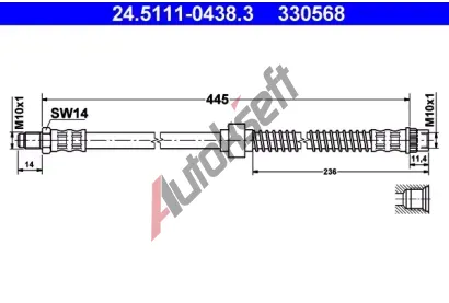 ATE Brzdov hadice - 445 mm AT 330568, 24.5111-0438.3