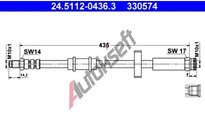 ATE Brzdov hadice - 435 mm AT 330574, 24.5112-0436.3
