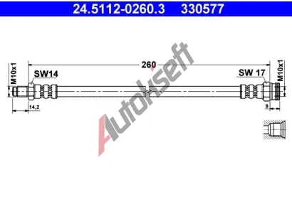 ATE Brzdov hadice - 260 mm AT 330577, 24.5112-0260.3