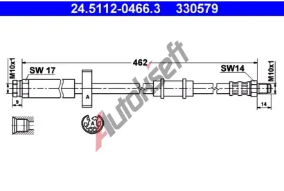 ATE Brzdov hadice - 462 mm AT 330579, 24.5112-0466.3