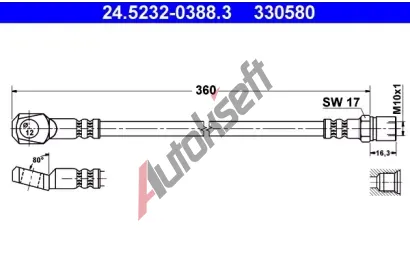 ATE Brzdov� hadice - 360 mm AT 330580, 24.5232-0388.3