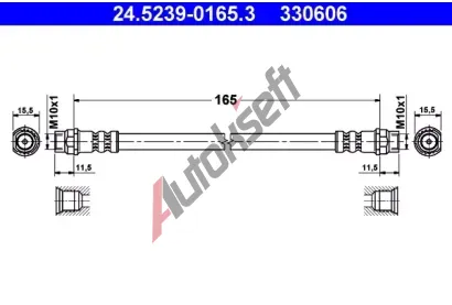 ATE Brzdov hadice - 165 mm AT 330606, 24.5239-0165.3