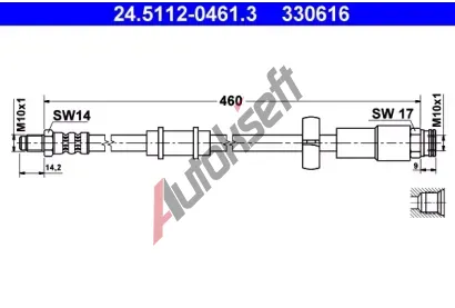 ATE Brzdov hadice - 460 mm AT 330616, 24.5112-0461.3