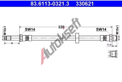 ATE Brzdov hadice - 320 mm AT 330621, 83.6113-0321.3