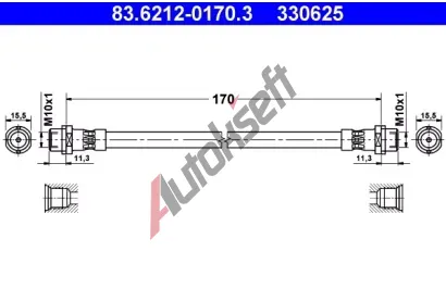 ATE Brzdov hadice - 170 mm AT 330625, 83.6212-0170.3