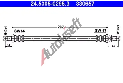 ATE Brzdov hadice - 297 mm AT 330657, 24.5305-0295.3