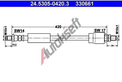 ATE Brzdov hadice - 420 mm AT 330661, 24.5305-0420.3