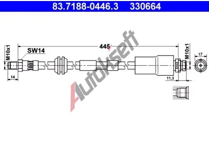 ATE Brzdov hadice - 470 mm AT 330664, 83.7188-0446.3