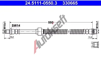 ATE Brzdov hadice - 550 mm AT 330665, 24.5111-0550.3