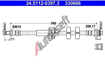 ATE Brzdov hadice - 396 mm AT 330666, 24.5112-0397.3