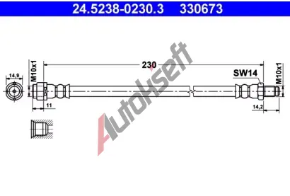 ATE Brzdov hadice - 230 mm AT 330673, 24.5238-0230.3