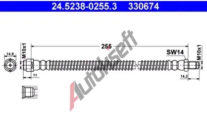 ATE Brzdov hadice - 255 mm AT 330674, 24.5238-0255.3