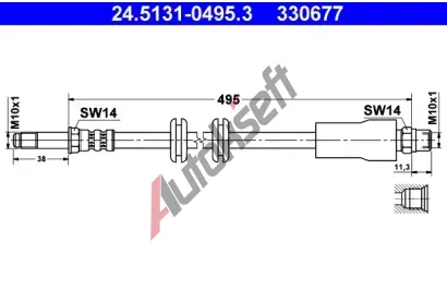 ATE Brzdov hadice - 495 mm AT 330677, 24.5131-0495.3