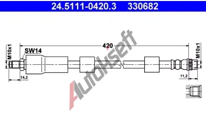 ATE Brzdov hadice - 420 mm AT 330682, 24.5111-0420.3