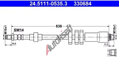 ATE Brzdov� hadice - 535 mm AT 330684, 24.5111-0535.3