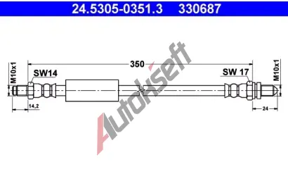 ATE Brzdová hadice - 350 mm AT 330687, 24.5305-0351.3 ATE Brzdová hadice - 350 mm AT 330687, 24.5305-0351.3