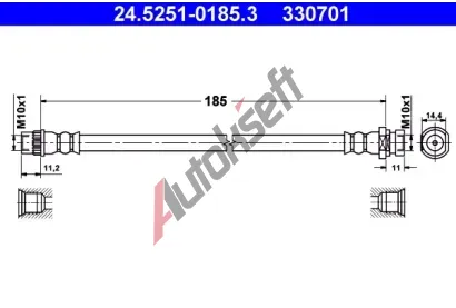 ATE Brzdov hadice - 185 mm AT 330701, 24.5251-0185.3