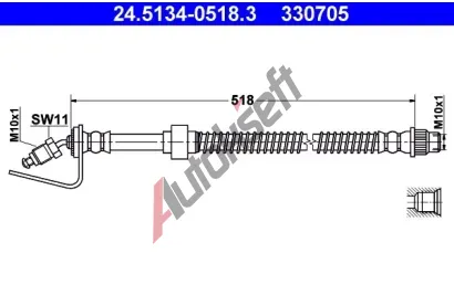 ATE Brzdov hadice - 518 mm AT 330705, 24.5134-0518.3