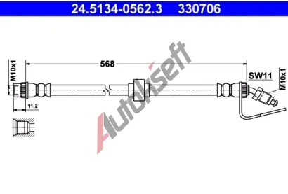 ATE Brzdov hadice - 568 mm AT 330706, 24.5134-0562.3