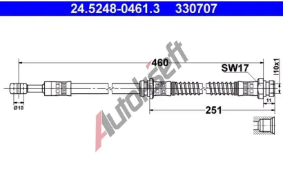 ATE Brzdov hadice - 460 mm AT 330707, 24.5248-0461.3