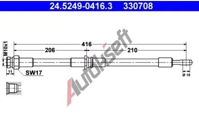 ATE Brzdov hadice - 416 mm AT 330708, 24.5249-0416.3