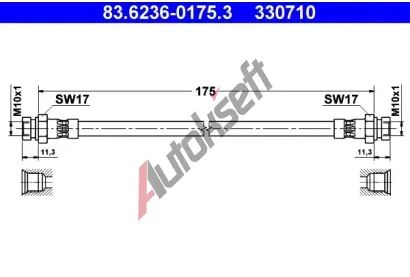 ATE Brzdov hadice - 175 mm AT 330710, 83.6236-0175.3