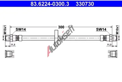 ATE Brzdová hadice - 300 mm AT 330730, 83.6224-0300.3 ATE Brzdová hadice - 300 mm AT 330730, 83.6224-0300.3